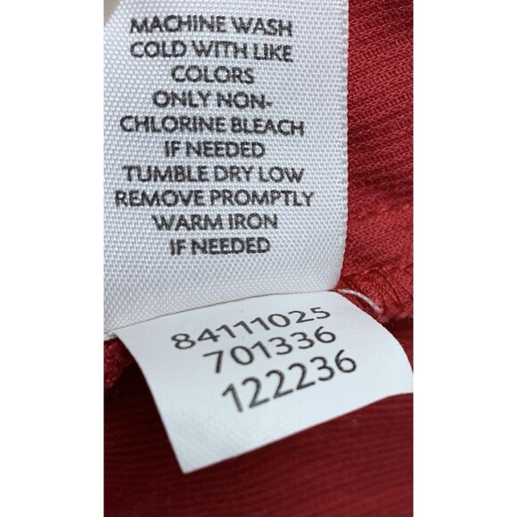 J Jill Womens Blouse Top Sz XS Red Corduroy Button Up Long Slv Shirt w/Pintucks - Picture 9 of 10